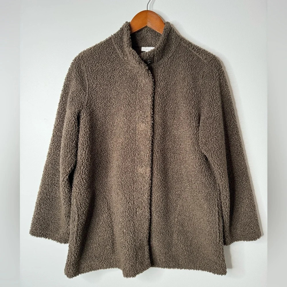 J. Jill Brown Teddy Jacket, Size Small
